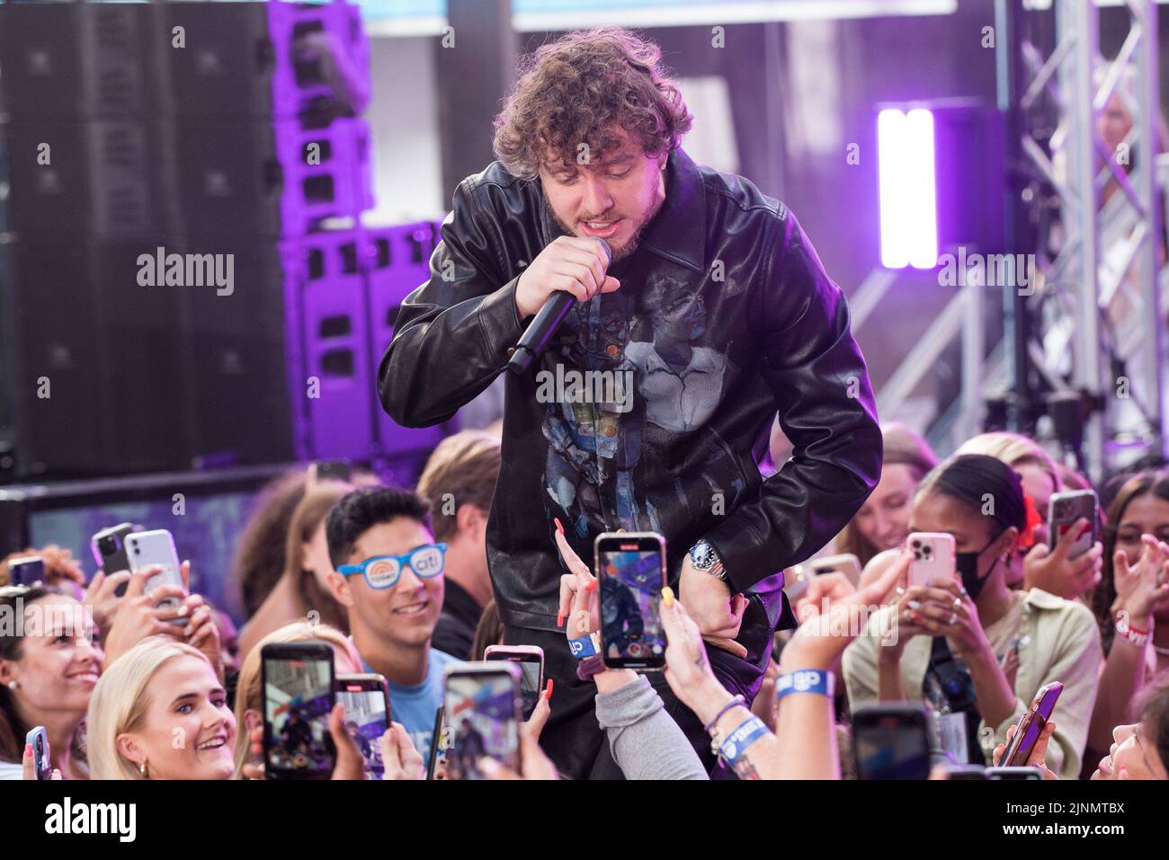 New York, NY, USA. 12th Aug, 2022. Jack Harlow on stage for NBC Today Show Concert Series with Jack Harlow, Rockefeller Plaza, New York, NY August 12, 2022. Credit: Simon Lindenblatt/Everett Collection/Alamy Live News Stock Photo