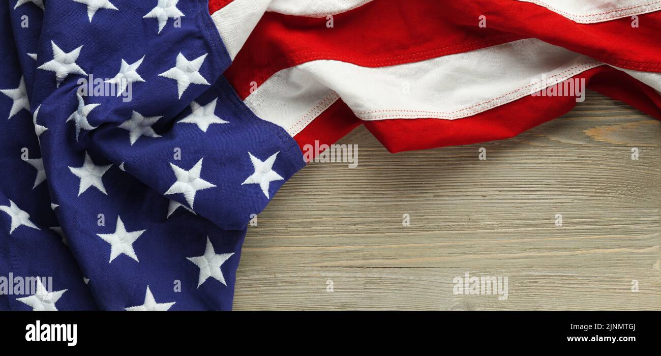 Red, white, and blue American flag for Memorial day or Veteran's day background Stock Photo