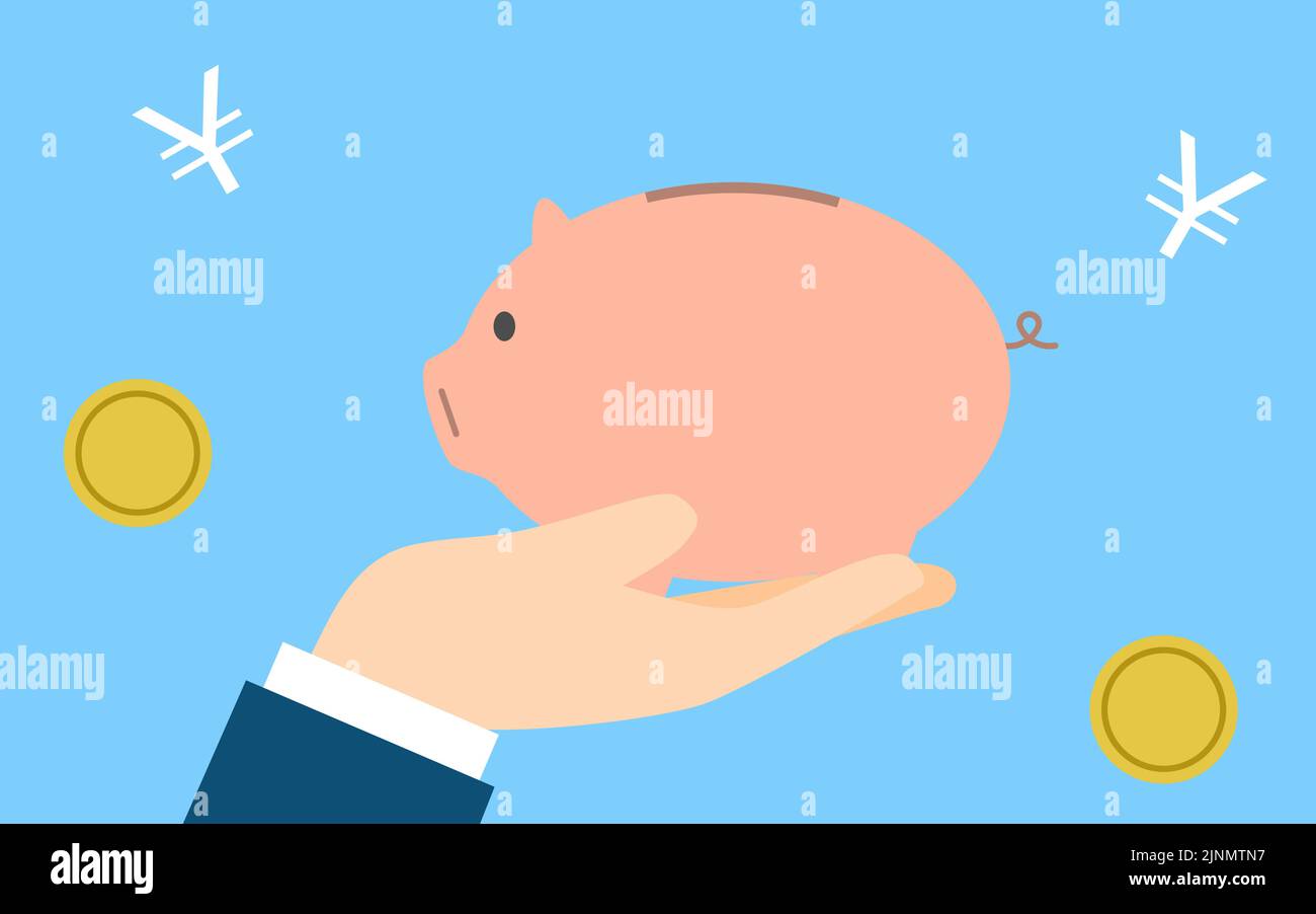 Image of savings, hand holding a piggy bank Stock Vector Image & Art ...