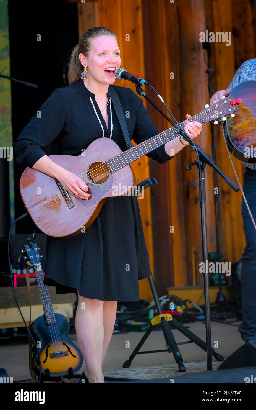 Singer, Shaye Zadravec, Canmore Folk Music Festival, Canmore, Alberta, Canada Stock Photo
