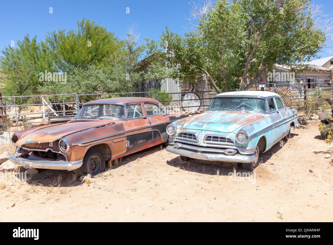 Hackberry, USA May 25, 2022 old rusty vintage cars in Hackberry , Arizona, USA. Hackberry