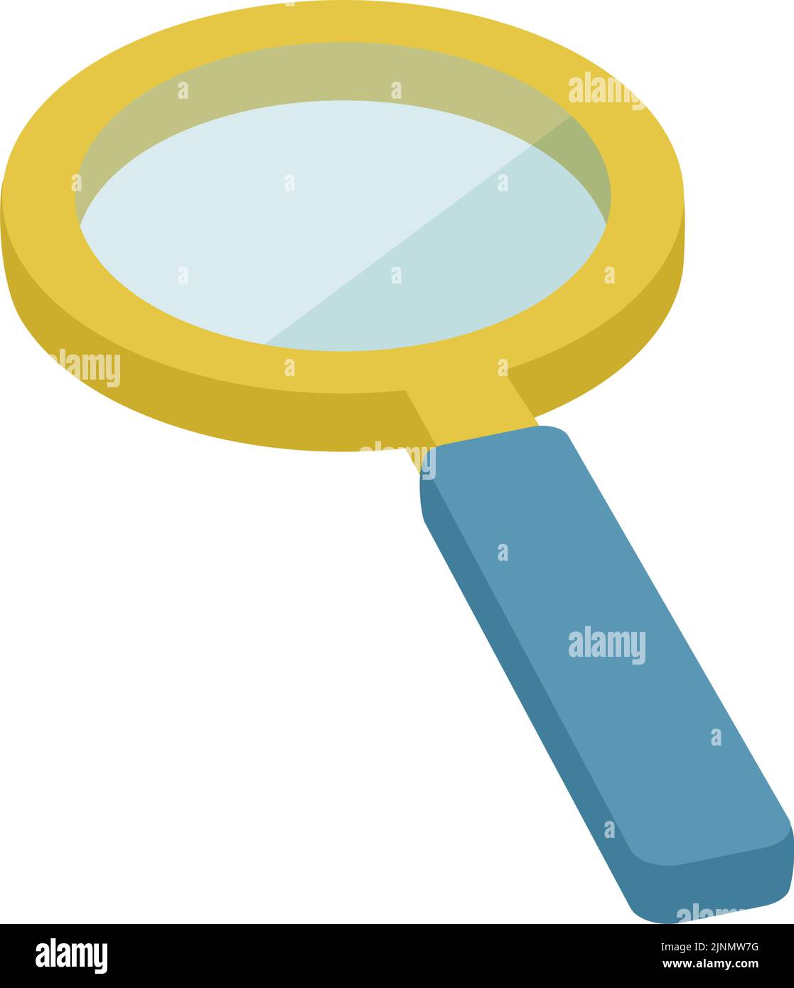 Isometric illustration of a simple magnifying glass Stock Vector