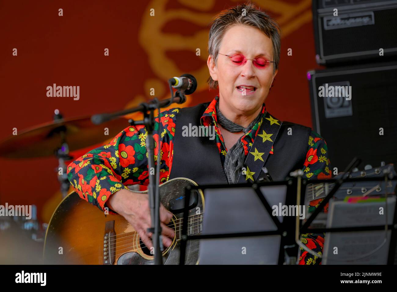 Mary Gauthier, Edmonton Folk Music Festival, Edmonton Alberta, Canada Stock Photo
