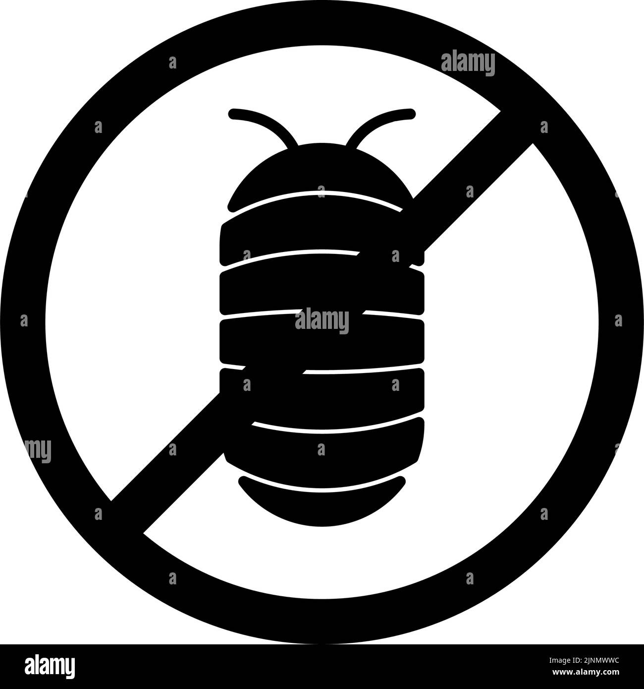 A simple icon for exterminating pests, the pill bug Stock Vector Image