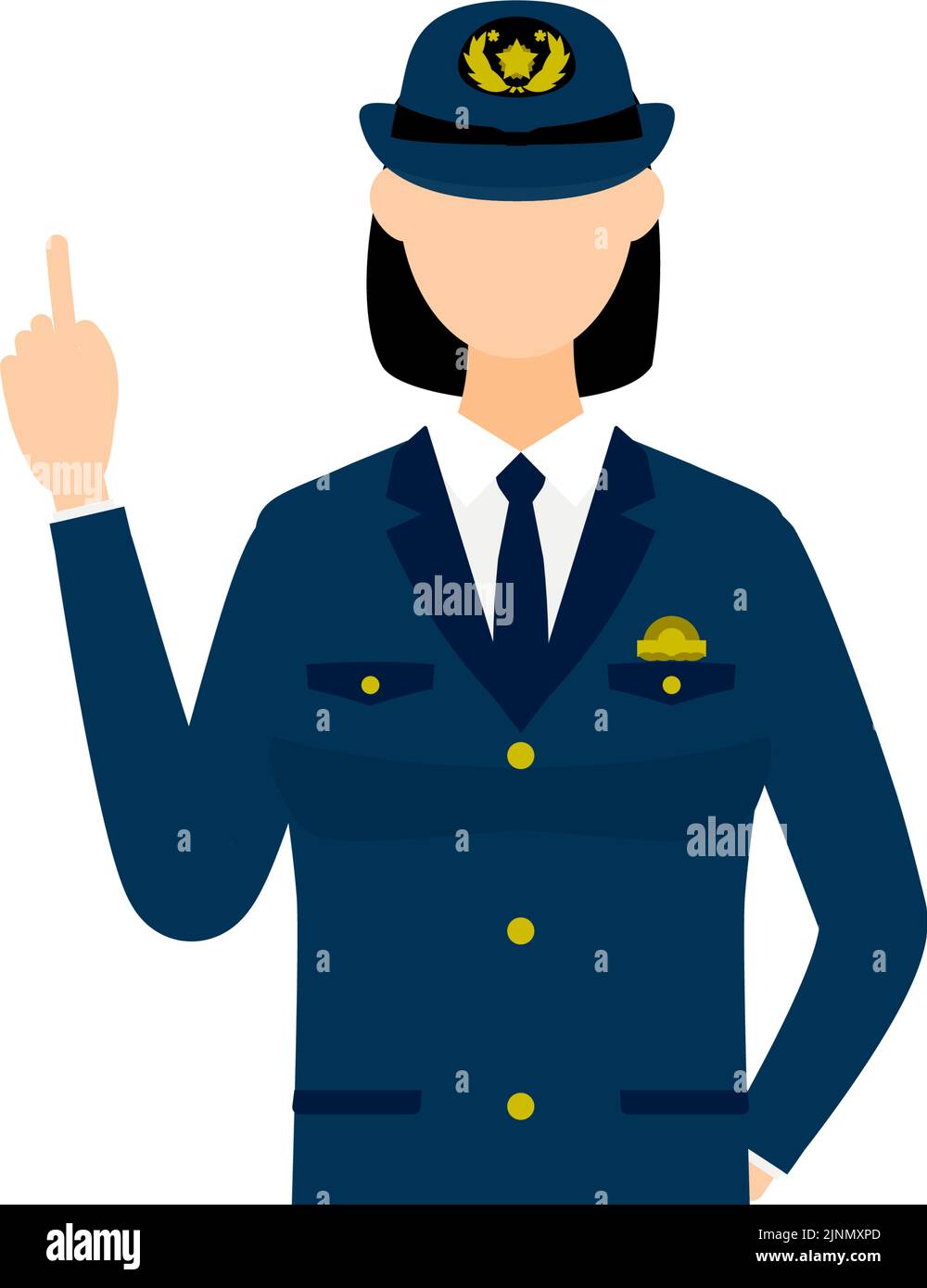 Young Female Police Officer Posing Pointing Stock Vector Image And Art