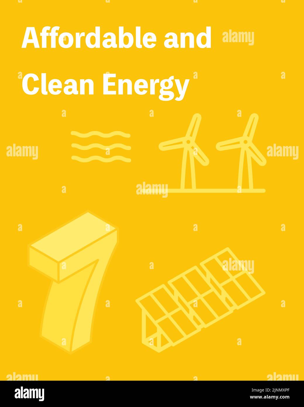 SDGs Goal 7, Affordable and clean energy Stock Vector