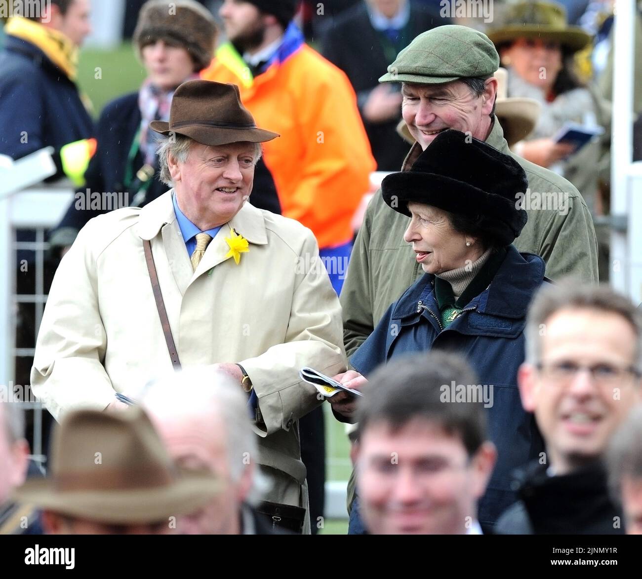 Cheltenham Gold Cup Day  Princess Royal & Andrew Parker-Bowles 15.03.13  RACE3 Stock Photo
