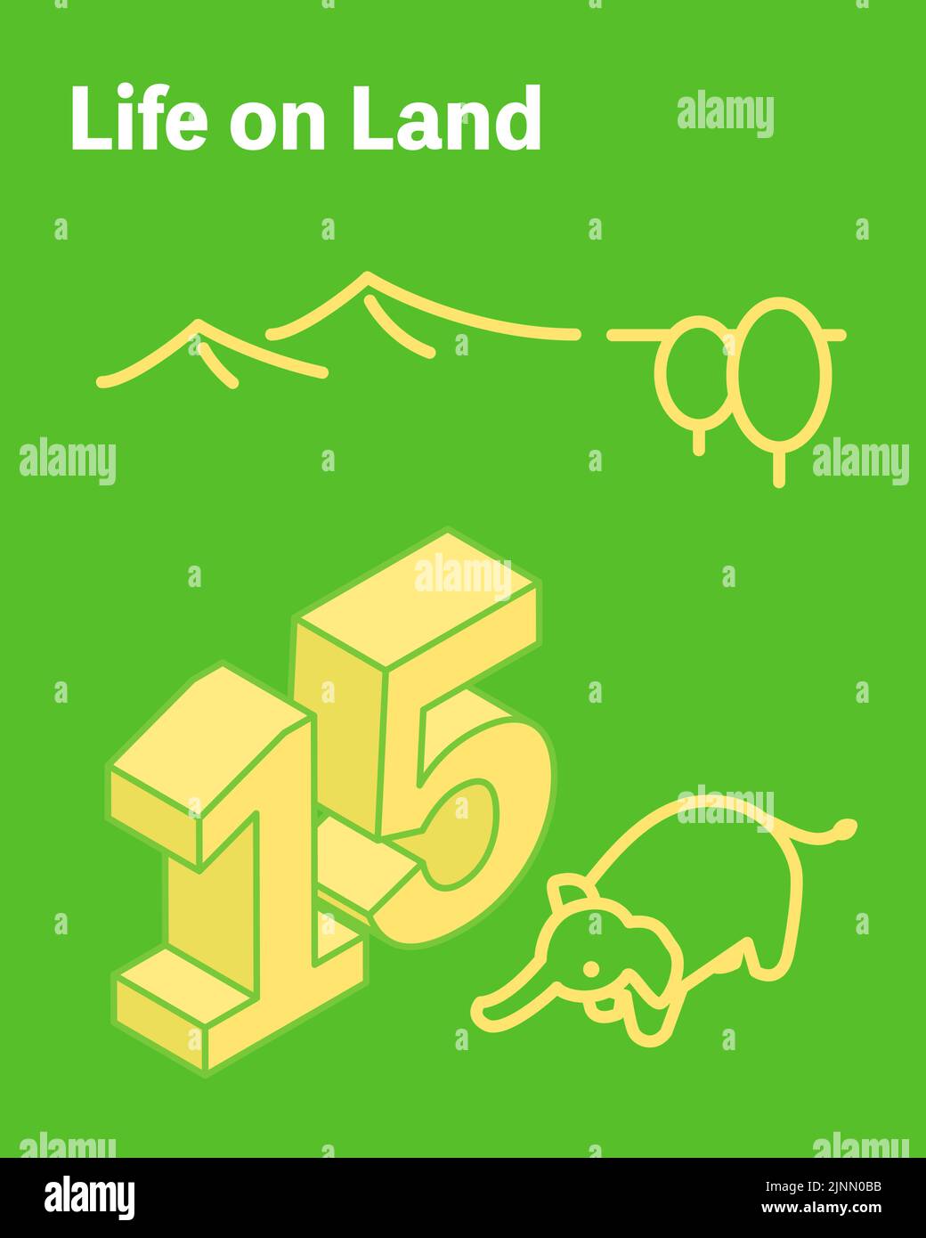 Sdgs goal 15 life on land stock vector image art alamy