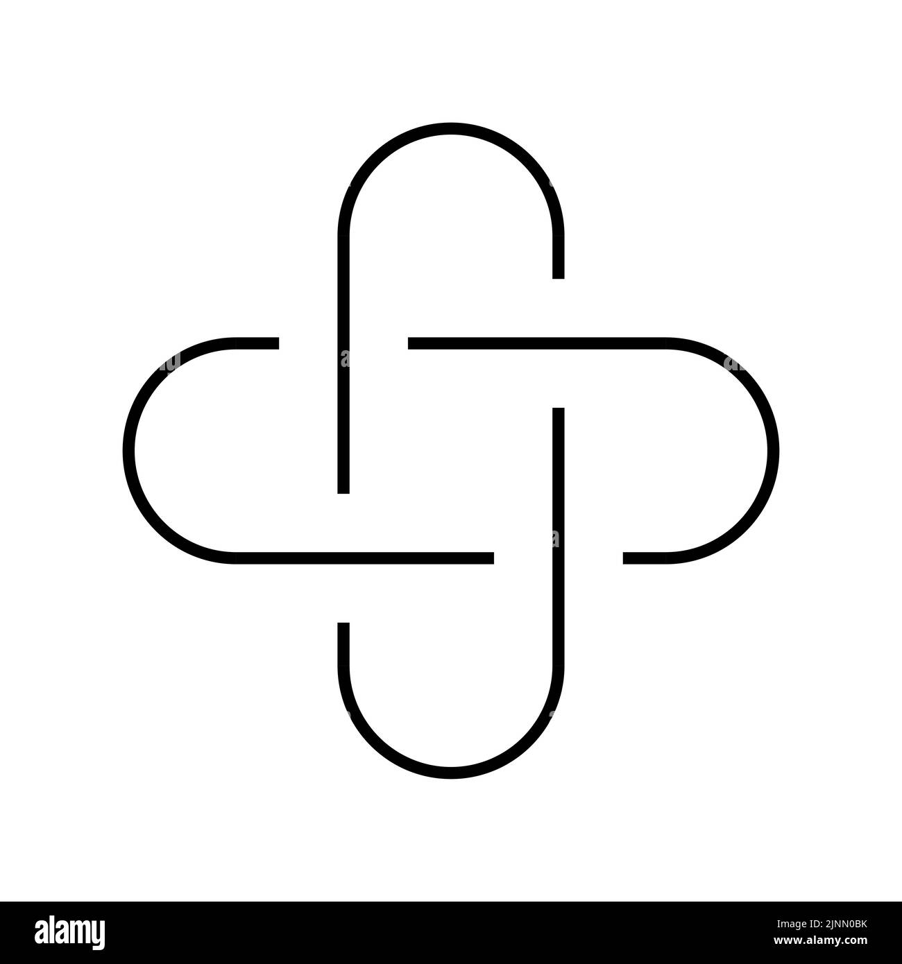 Two intertwined loops vector sign Stock Vector