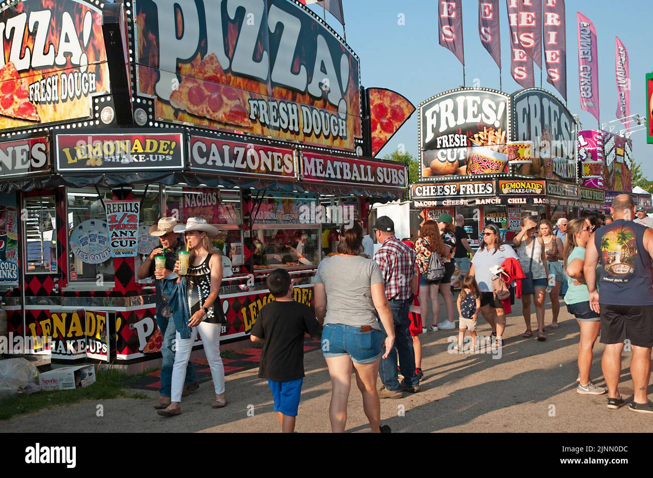 Food walkway at McHenry county fair grounds, Illinois. Stock Photo