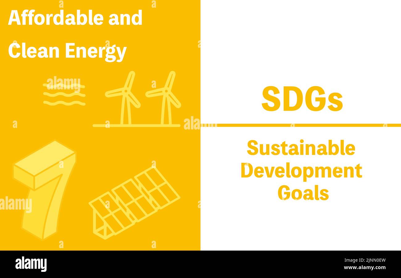 SDGs Goal 7, Affordable and clean energy Stock Vector