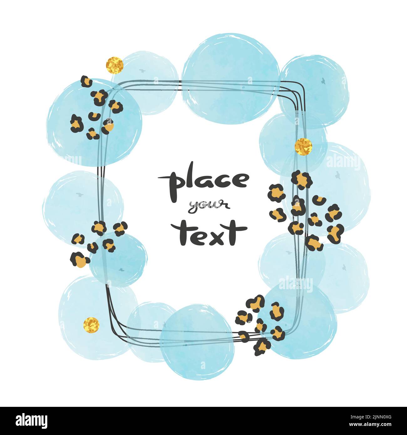 Abstract vector celebration background with blue circles and place for text. Stock Vector