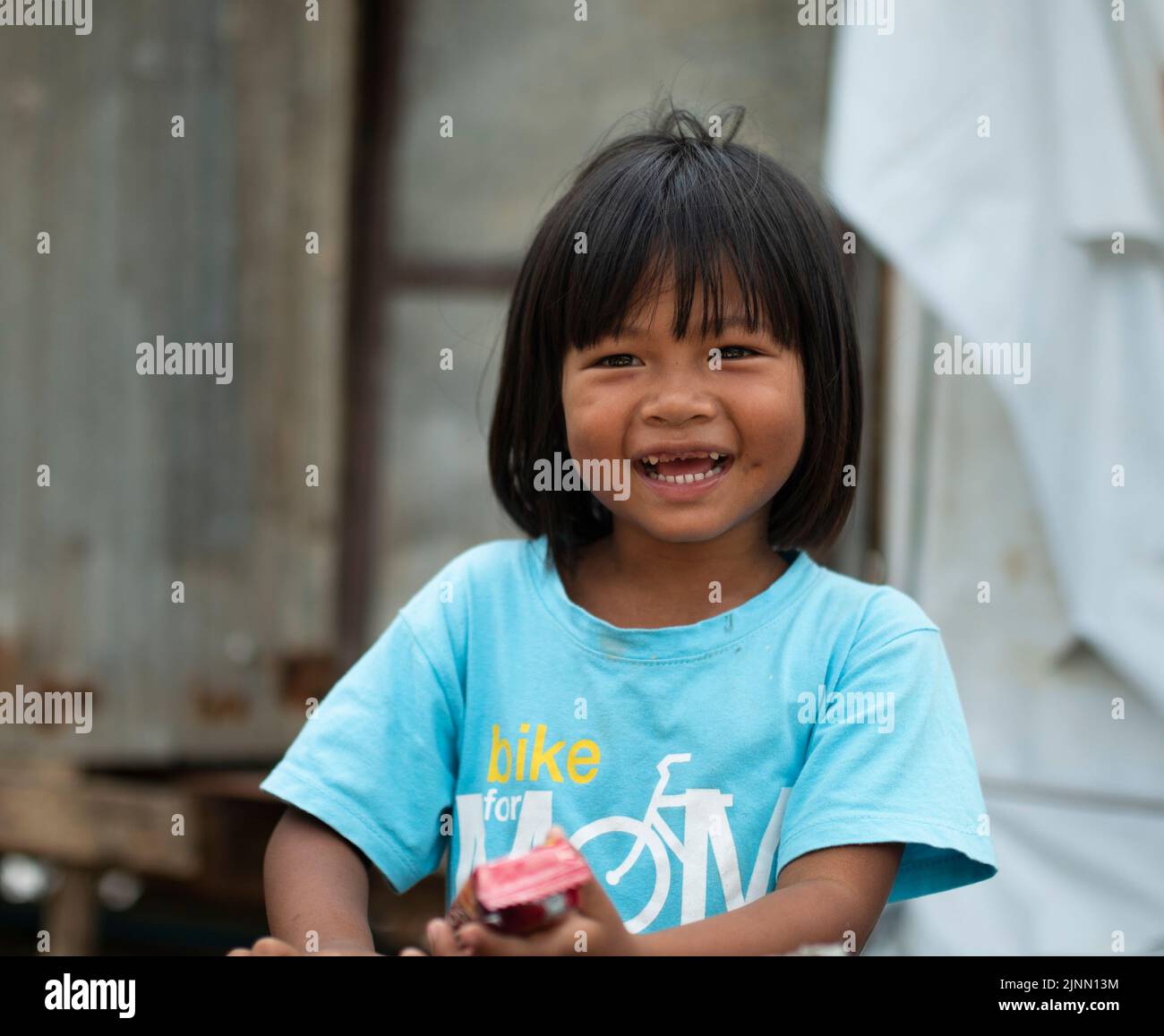 KOH LANTA, THAILAND. 26 March 2016; Local life on Samui Island. Portrait of the children Stock Photo
