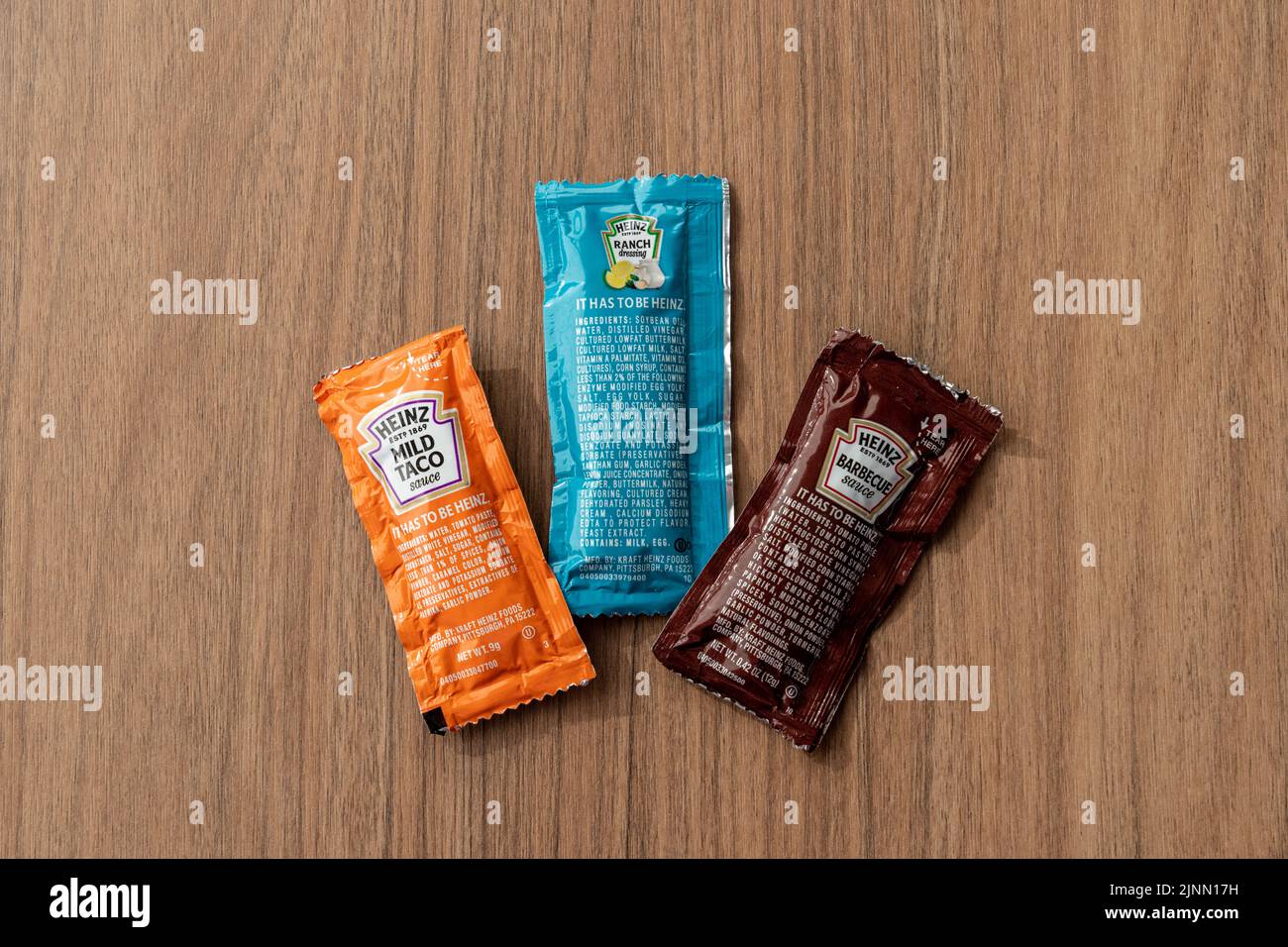 Colorado Springs, CO July 6, 2022 Heinz sauce packets are available