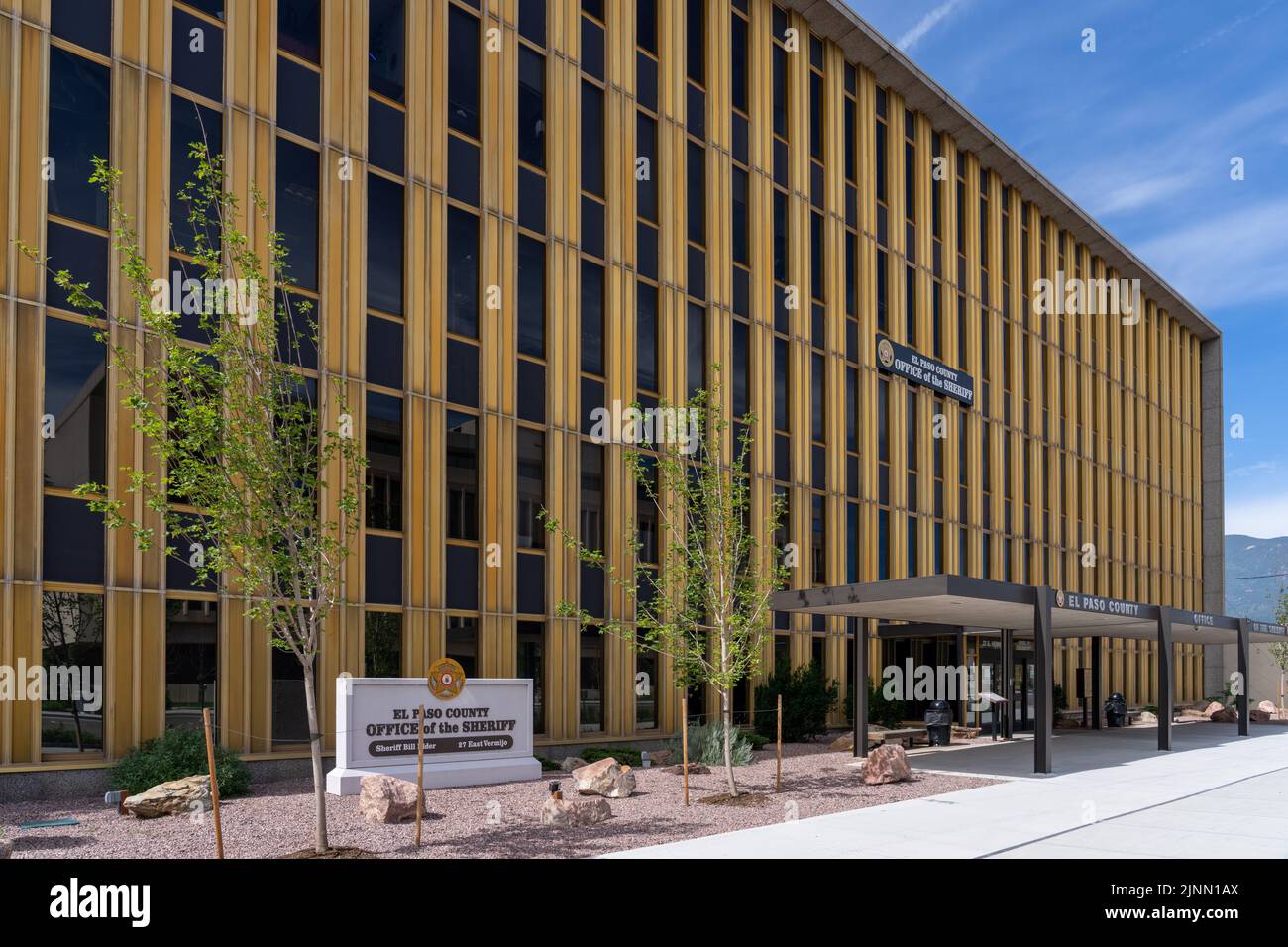 Colorado Springs, CO - July 3, 2022: The El Paso County Office of the Sheriff building is on E Vermijo Avenue. The El Paso County Sheriff’s Office was Stock Photo