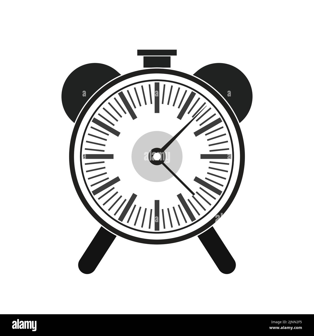 Clock alarm timer wake up grey icon - vector illustration Stock Vector