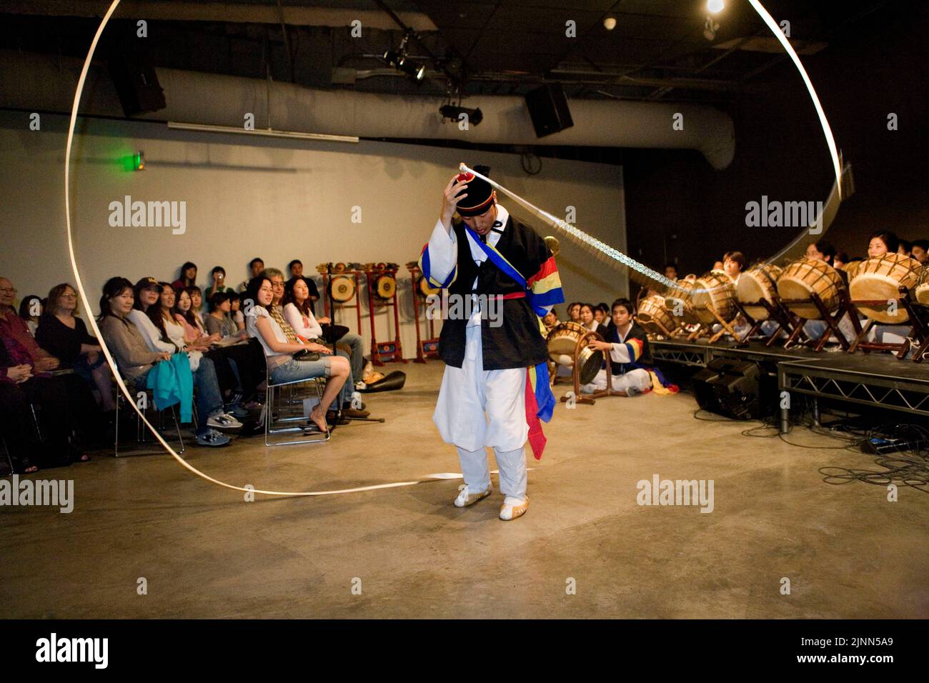 Spinning ribbon acrobat at Korean folk dance festival3 Stock Photo Alamy