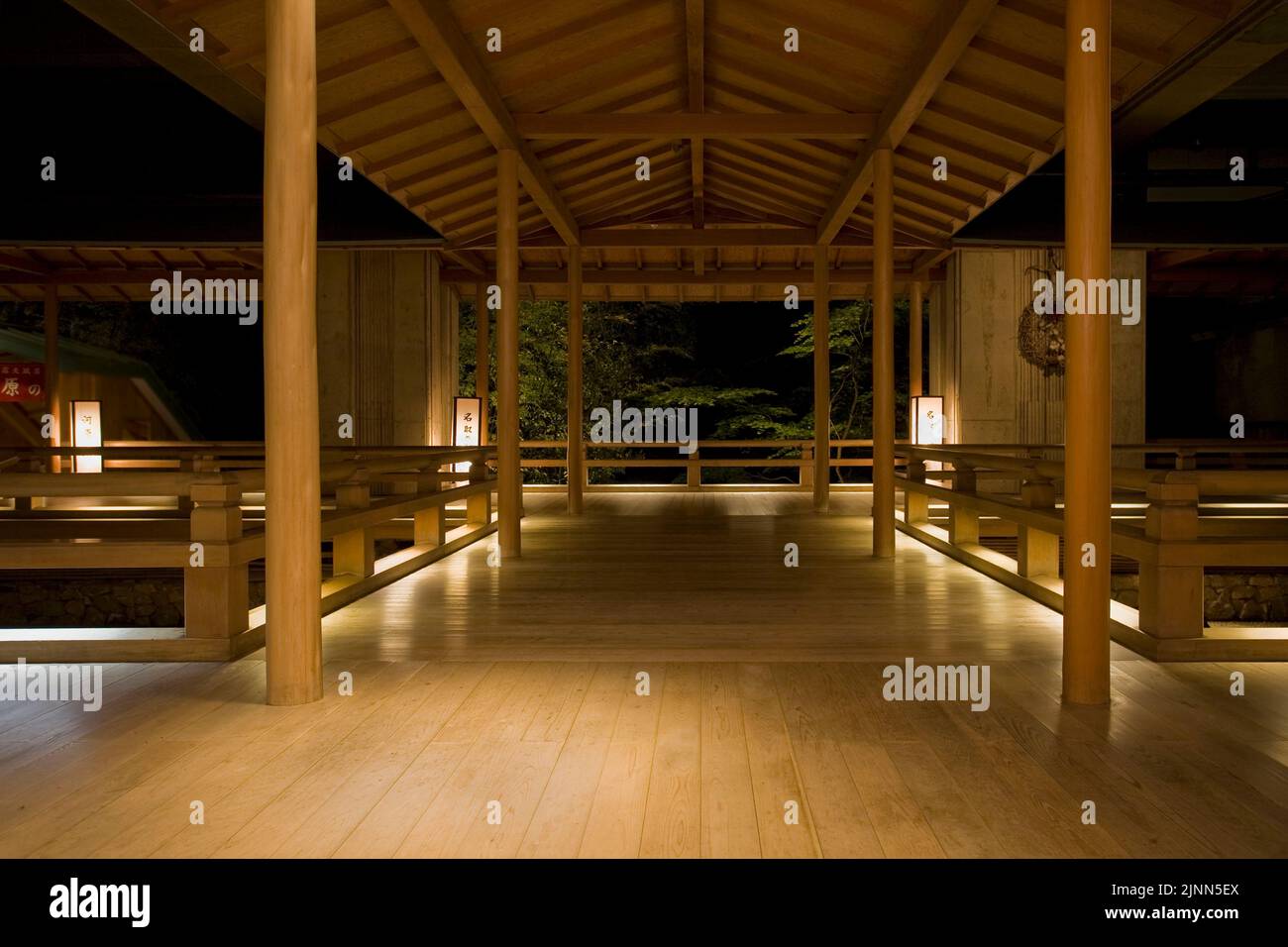 Hallway to baths night onsen Sendai Japan Stock Photo Alamy