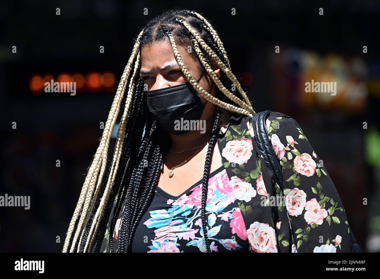 Black woman face mask testing hi-res stock photography and images - Alamy