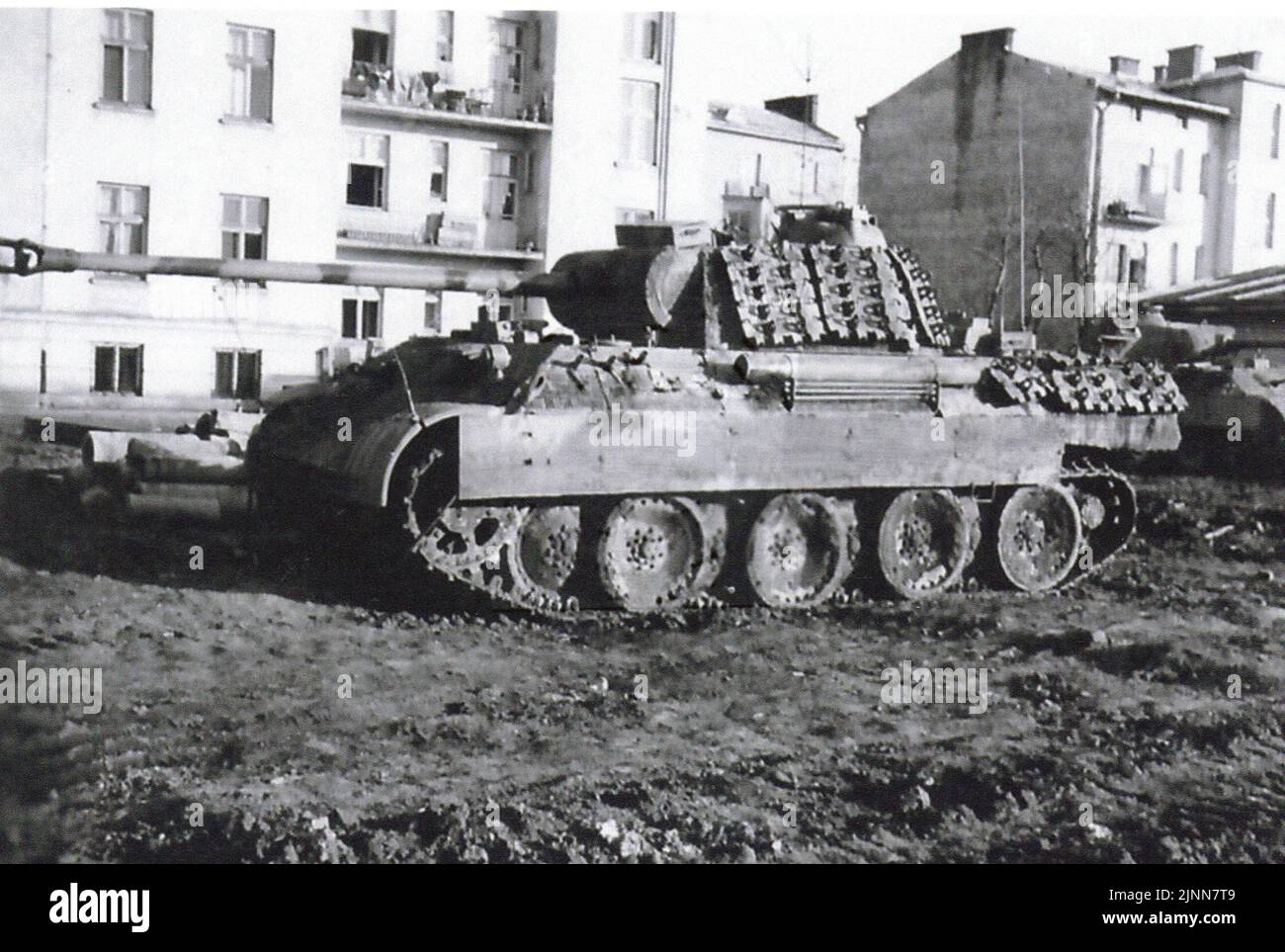 World War Two B&W photo Wehrmacht Panther Tank in Poland in World War Two B&W photo Wehrmacht Panther Tank in Poland in