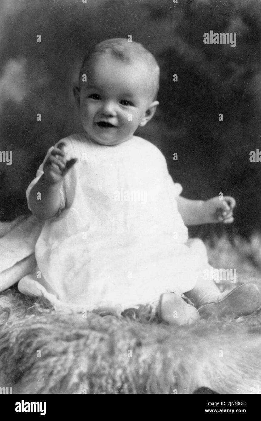 Marilyn Monroe as a baby, about 1 yr old Stock Photo