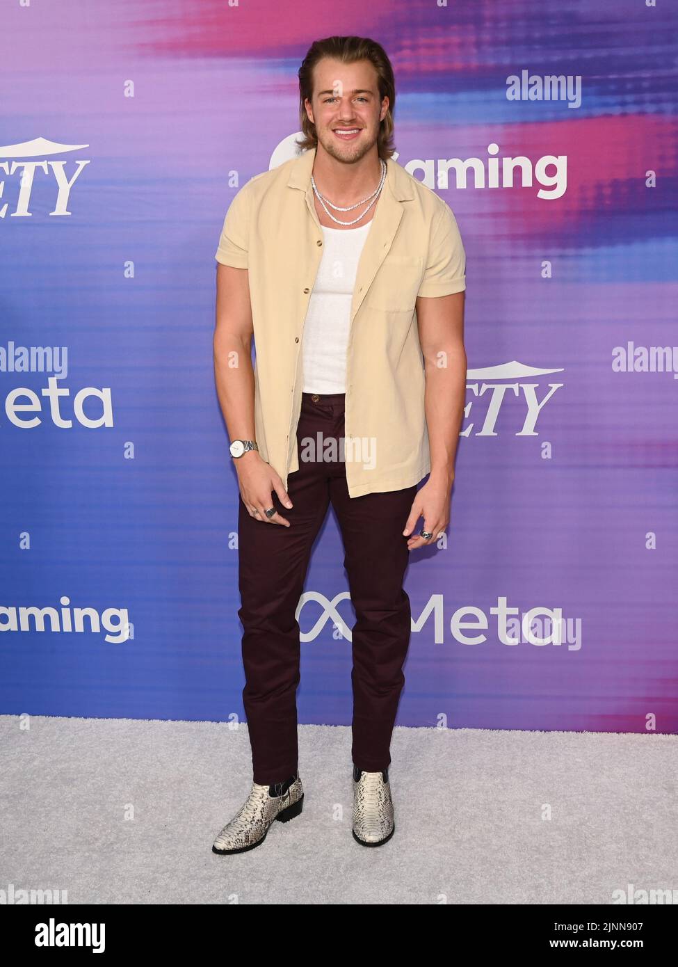 August 11, 2022, Hollywood, California, USA: Hunter Clowdus attends the Variety's 2022 Power Of Young Hollywood Celebration Presented By Facebook Gaming. (Credit Image: © Billy Bennight/ZUMA Press Wire) Stock Photo