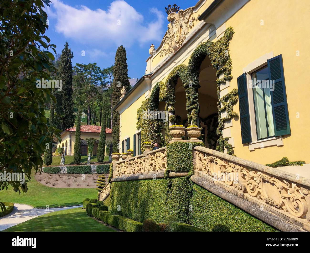 Villa del Balbianello, filming location for film James Bond Casino Royal, Lavedo peninsula, Lenno, Lago di Como, Lake Como, Lombardy, Italy Stock Photo