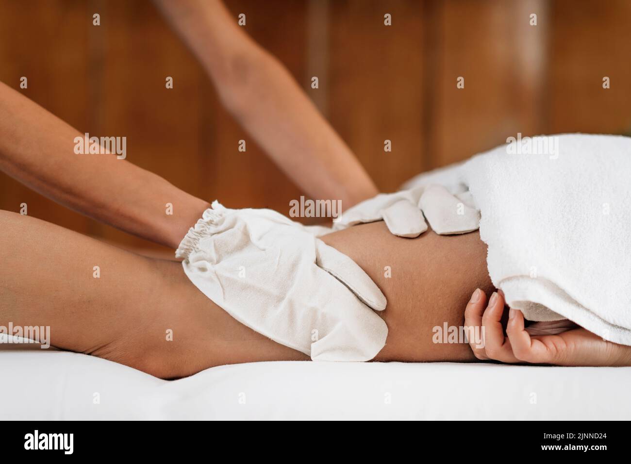 Ayurveda garshana dry body massage Stock Photo