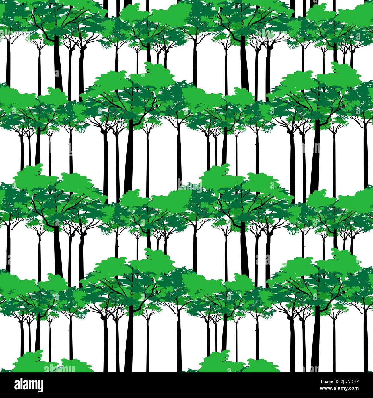 Vector seamless forest pattern on white background Stock Photo Alamy