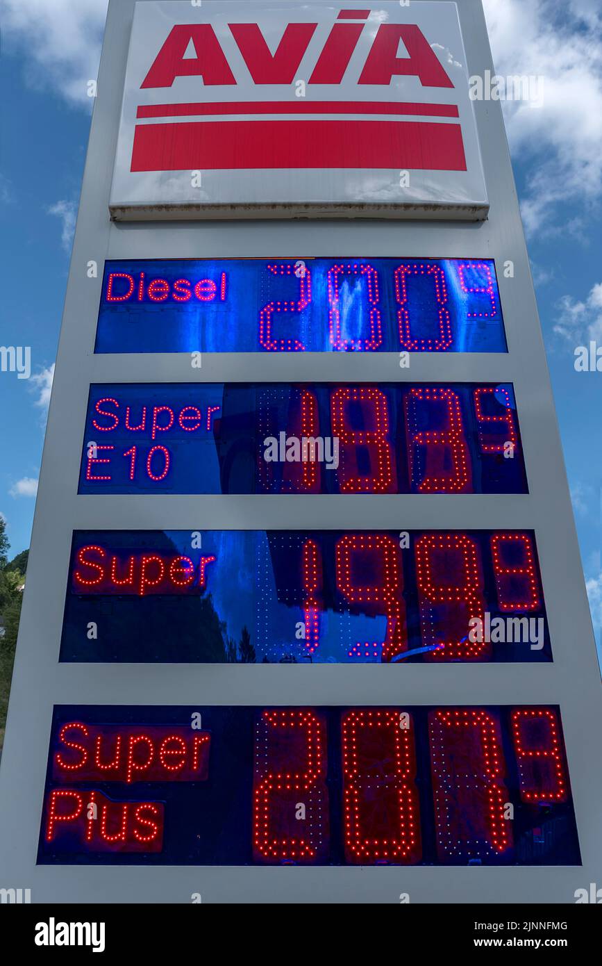 Gas station price board hires stock photography and images Alamy
