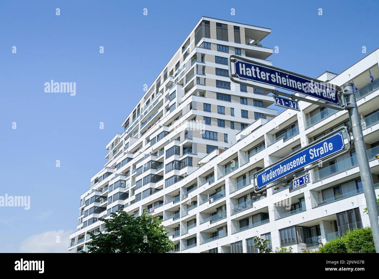 New construction of Solid Home, Niedernhausener Strasse, Europaviertel, Frankfurt am Main, Hesse, Germany Stock Photo