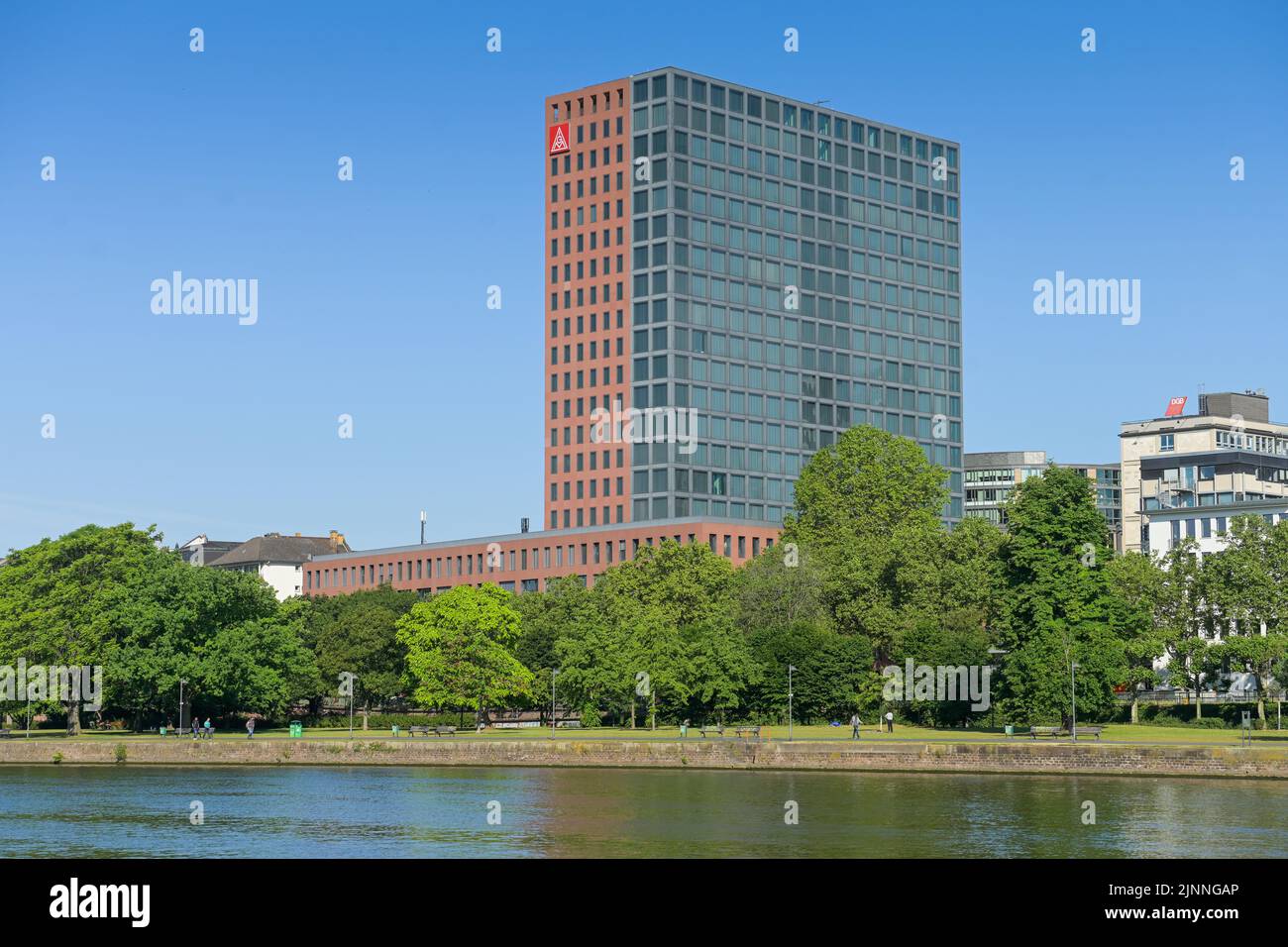 Main Forum, Headquarters IG Metall, Wilhelm-Leuschner-Strasse, Frankfurt am Main, Hesse, Germany Stock Photo