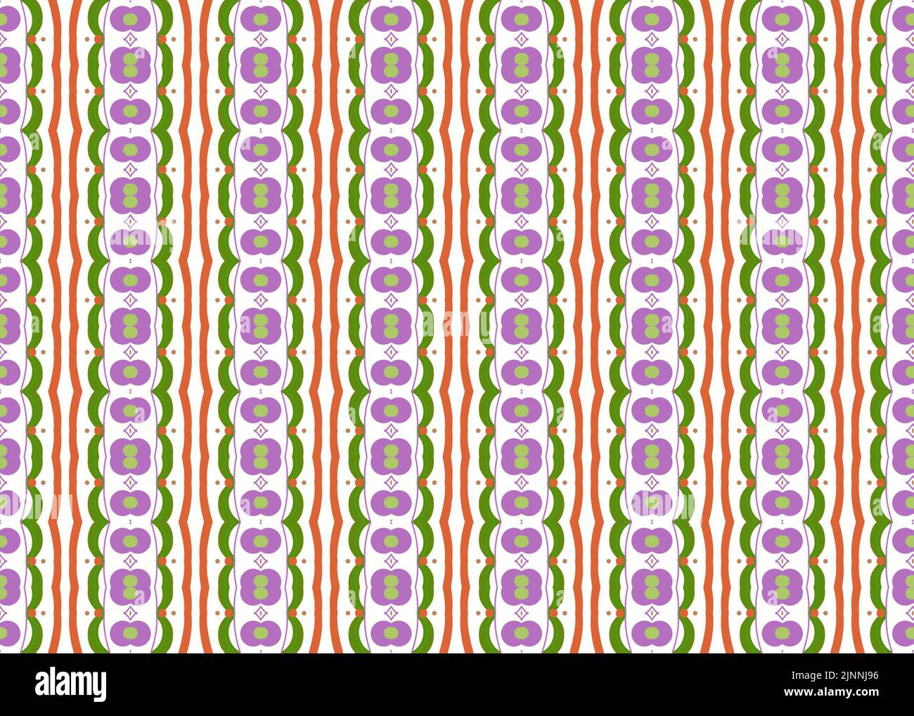 Vertical wall of colorful stripes and shapes in a small scale design on ...