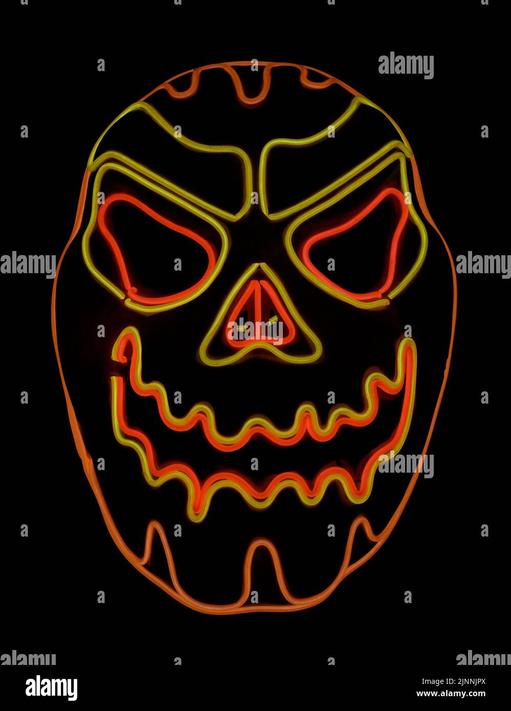 Led Pumpkin Mask Glowing in the Dark Stock Photo