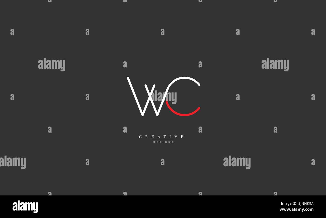 Alphabet letters Initials Monogram logo WC CW W C Stock Vector
