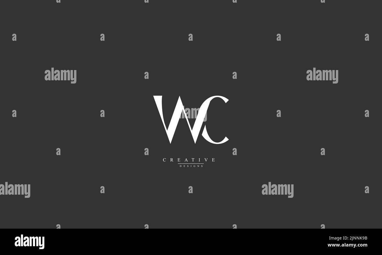 Alphabet letters Initials Monogram logo WC CW W C Stock Vector