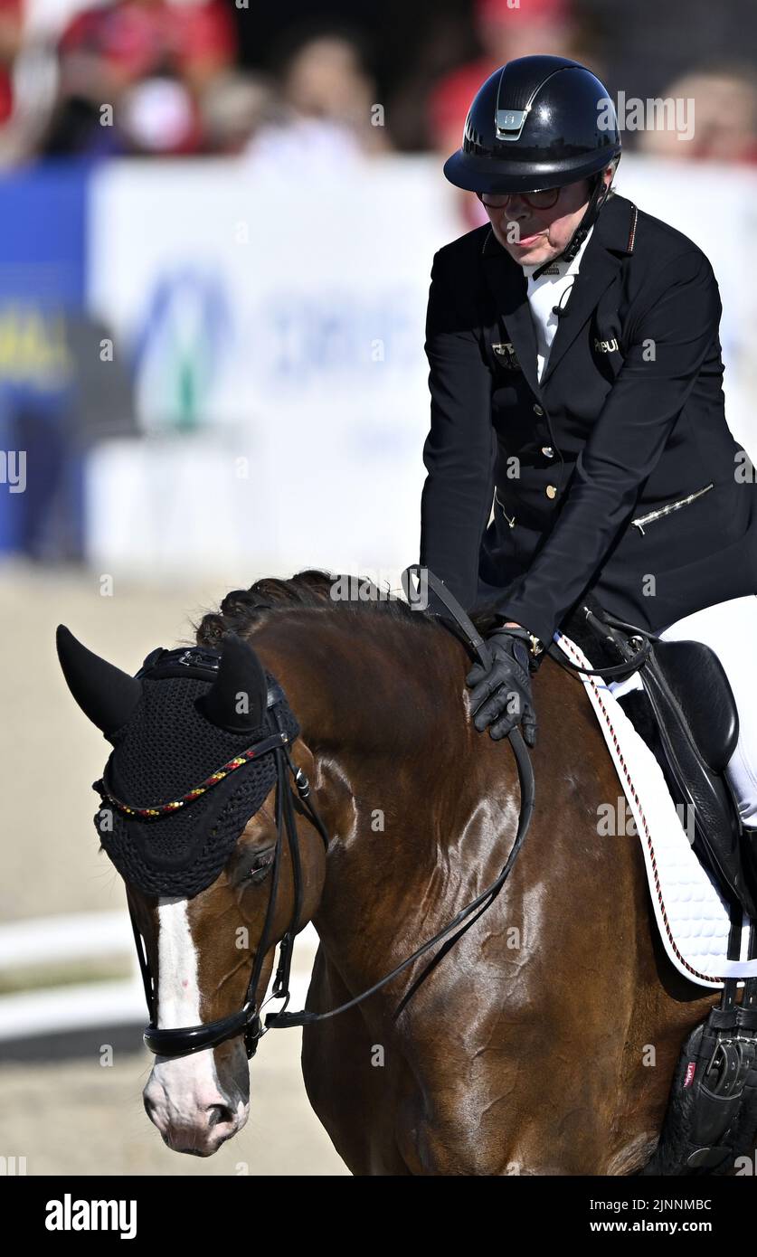 Herning, Denmark. 12th Aug, 2022. World Equestrian Games. Heidemarie Dresing (GER) riding LA BOUM 20 during the FEI World Para Dressage Team Championship - Grade II. Credit: Sport In Pictures/Alamy Live News Stock Photo
