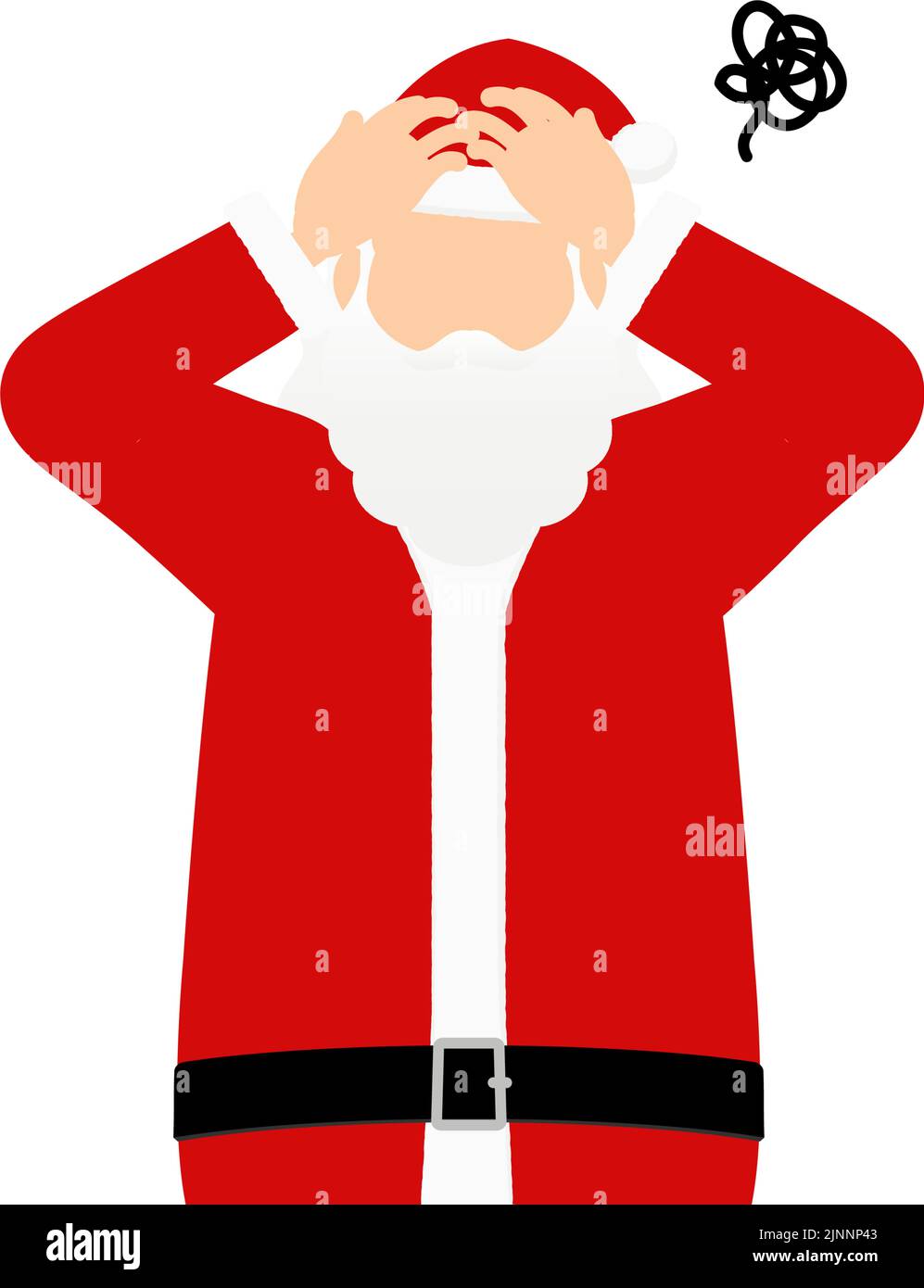 Old Man In Santa Claus Holding His Head In Worry Stock Vector Image