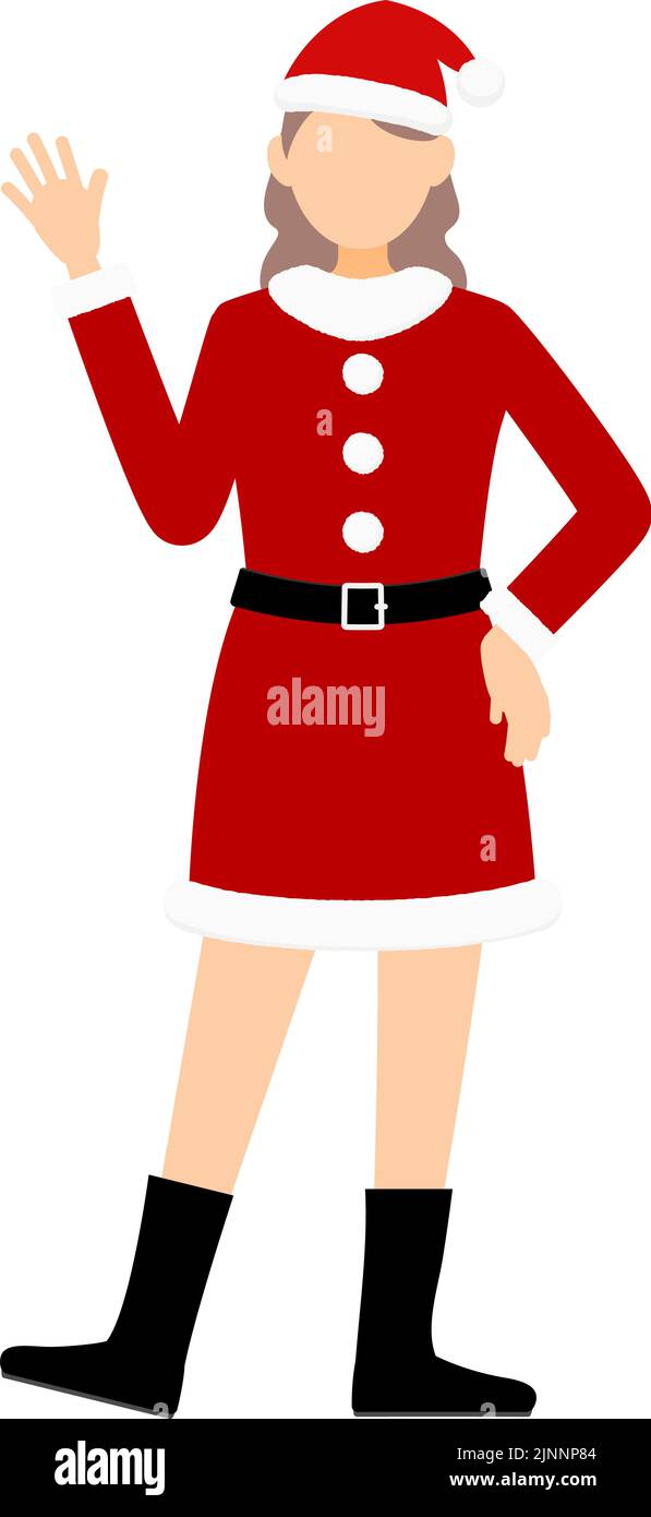 Woman in Santa Claus in cute pose Stock Vector