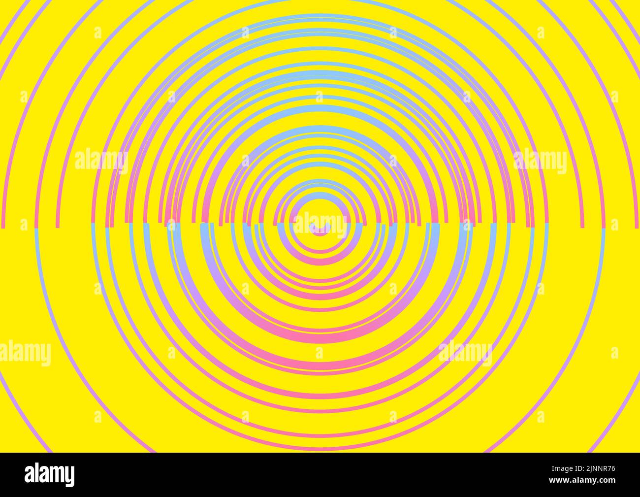 Colorful Concentric Circles Abstract A3 Poster Yellow Background Stock ...