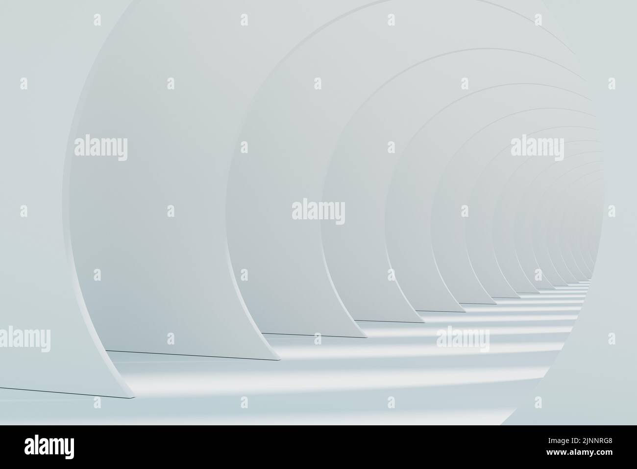 white tunnel pathway or building bridge abstract design, 3d ...