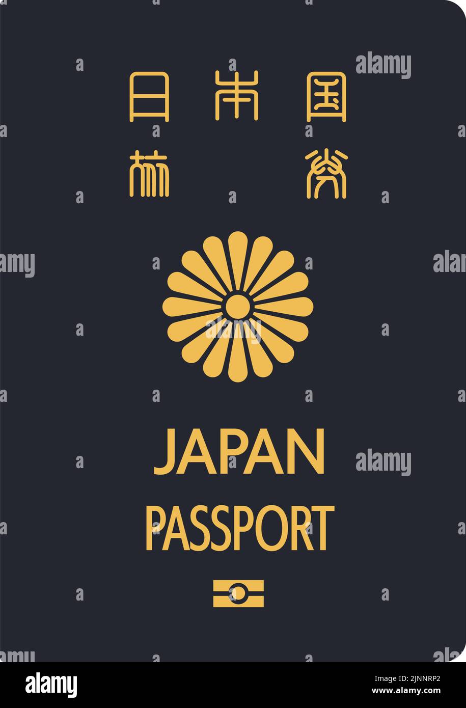 Japanese Passport, General Travel Document, Dark Blue Translation