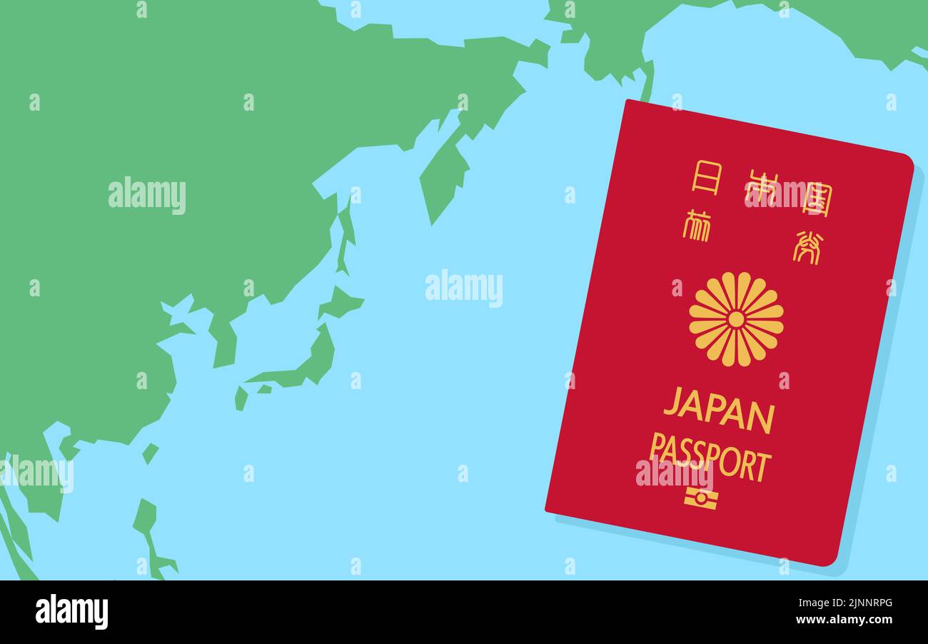 World Map around Japan and Japanese Passports, General Travel Documents