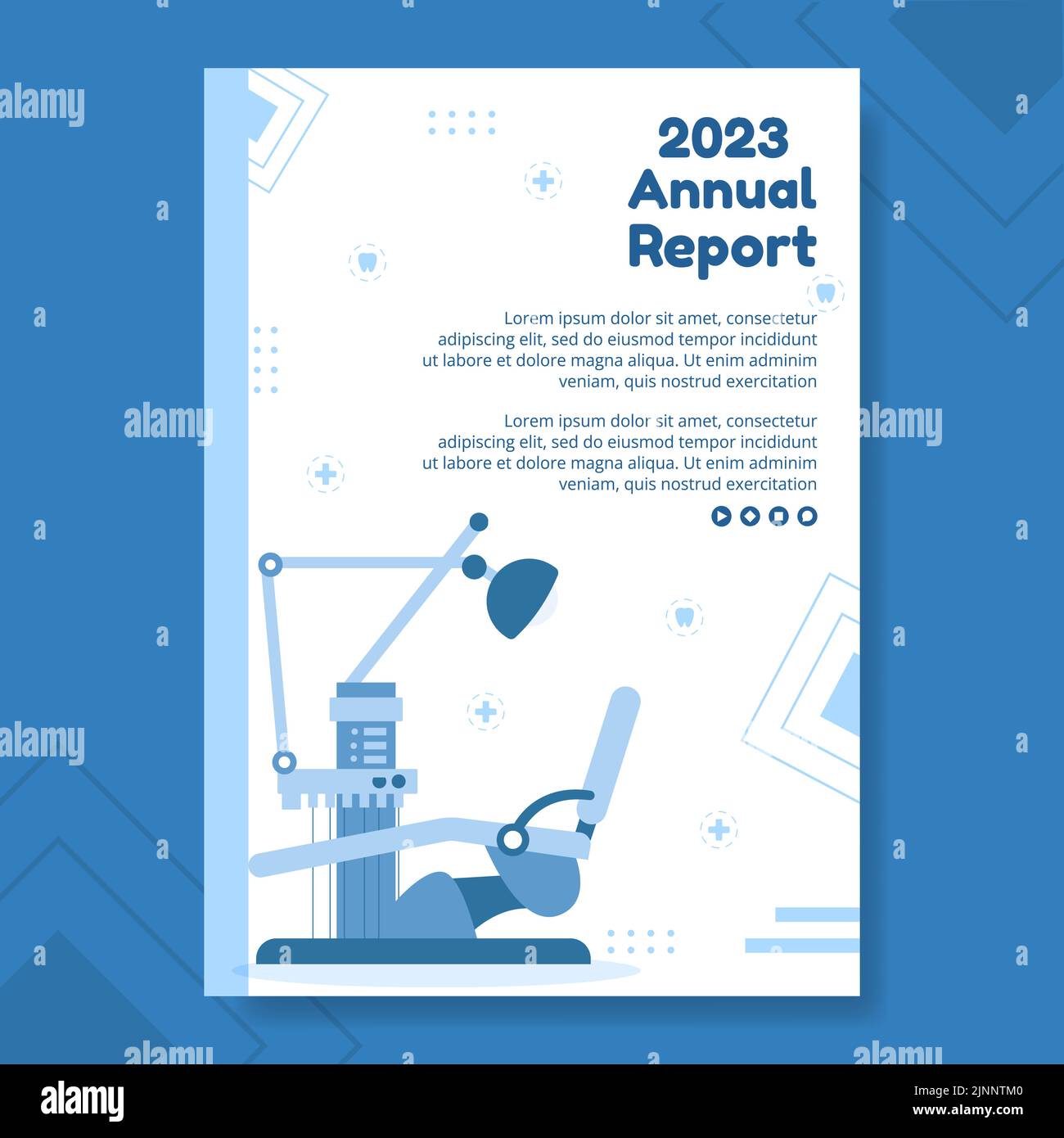 Dental Clinic Annual Report Template Hand Drawn Cartoon Flat