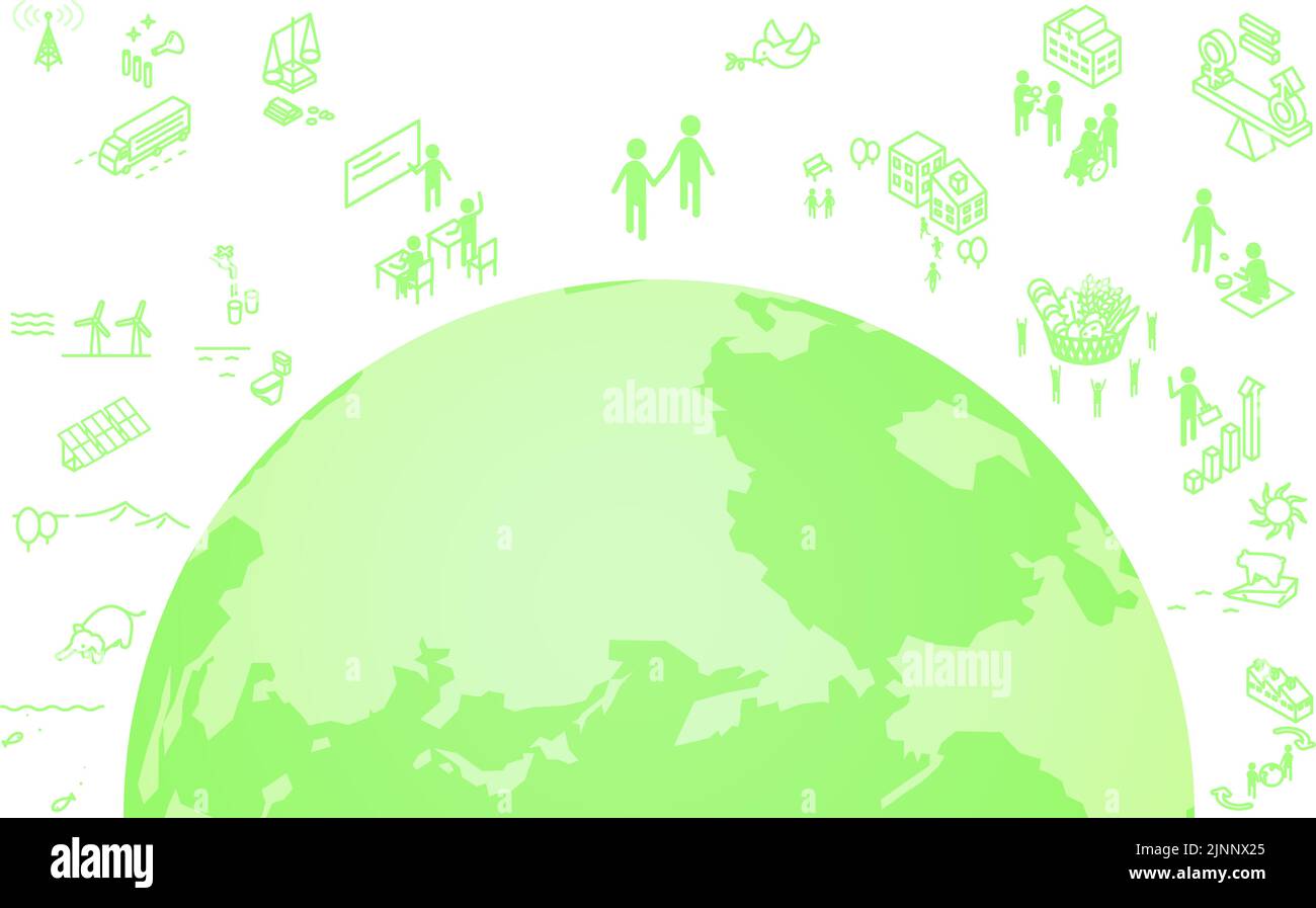 SDGs, Green Earth and SDG Goal Icons Stock Vector Image & Art Alamy