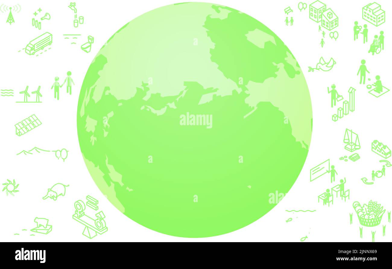 SDGs, Green Earth and SDG Goal Icons Stock Vector Image & Art Alamy