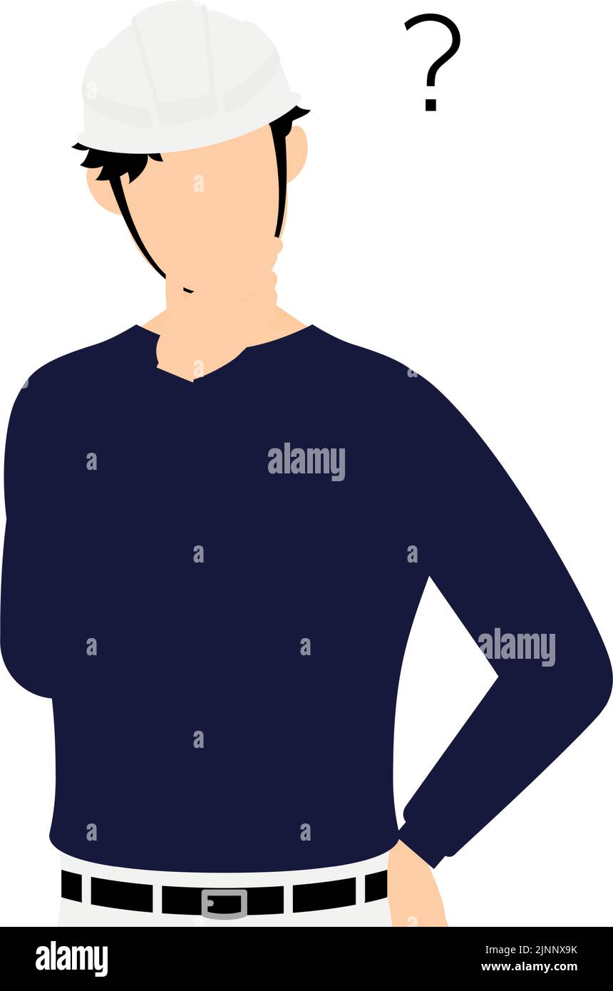 Carpenter man pose, Have doubts Stock Vector Image & Art - Alamy