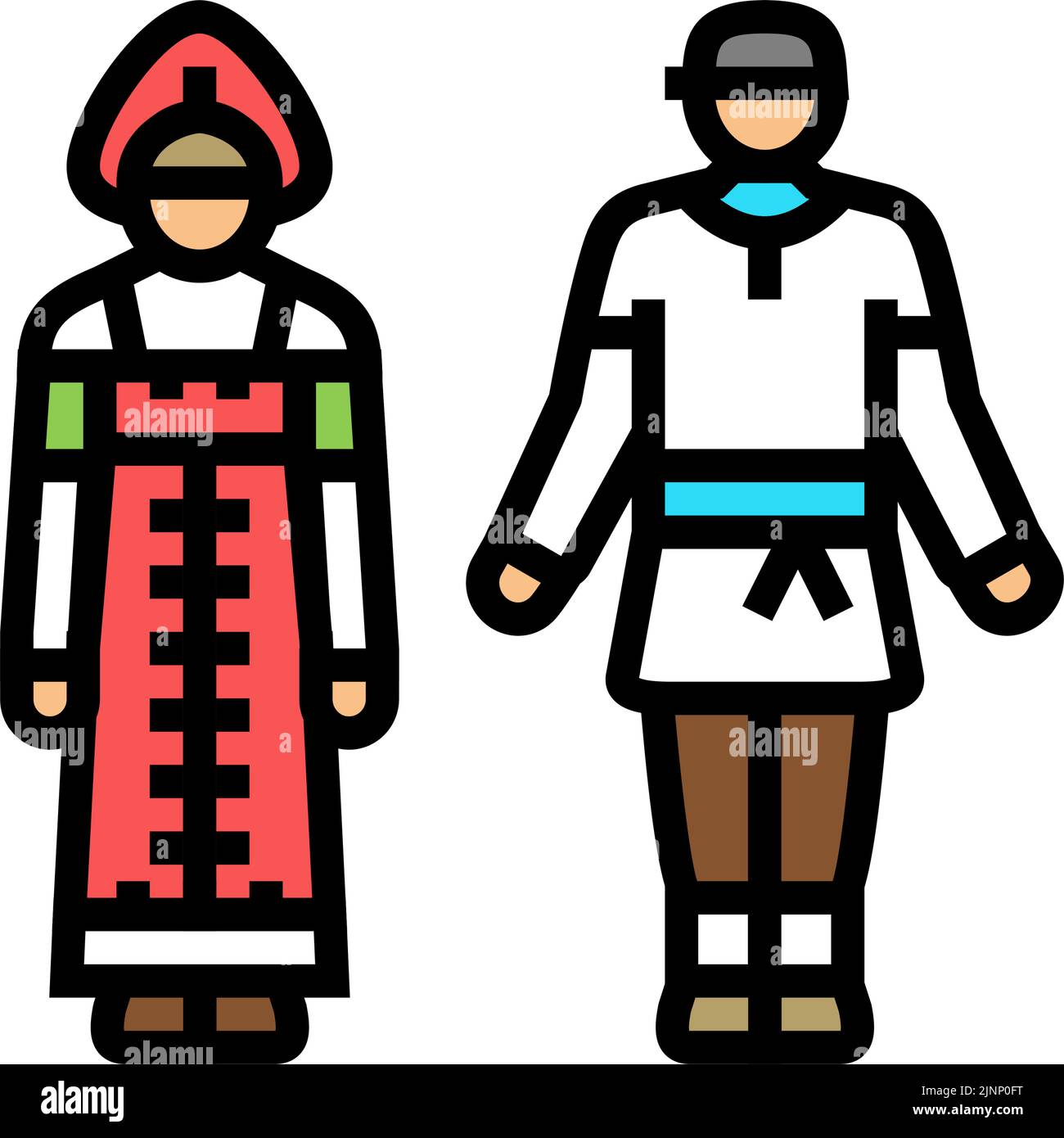 russian national clothes color icon vector illustration Stock Vector
