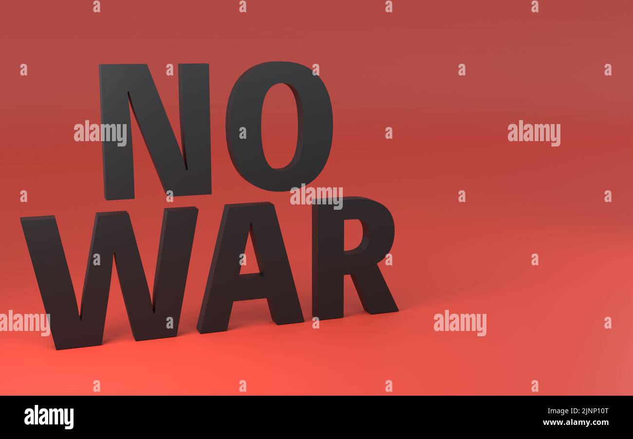Anti-war, 3D letters of "No War", 3DCG Stock Photo