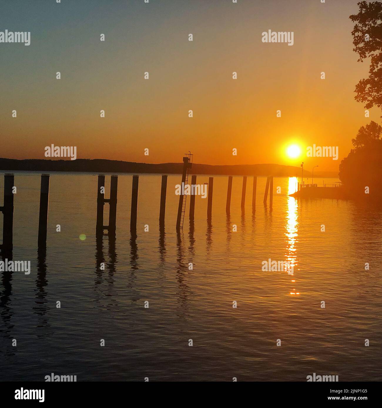 Sonnenuntergang am Bodensee Stock Photo